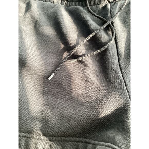 Nike Logo swoosh sweat shorts women's size large cotton blend drawstring black - Picture 9 of 9